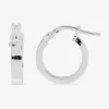 Boucles d'oreilles créoles or blanc 750 ‰ diamètre 10 mm, fil rectangle SO OR