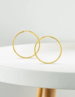 Boucles d'oreilles créoles or jaune 750 ‰ diamètre ext 30 mm SO OR
