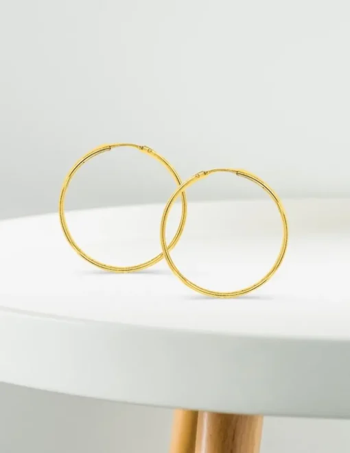 Boucles d'oreilles créoles or jaune 750 ‰ diamètre ext 30 mm SO OR