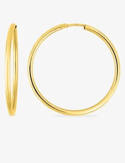Boucles d'oreilles créoles or jaune 750 ‰ diamètre ext 35 mm SO OR