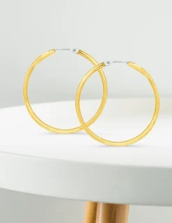Boucles d'oreilles créoles or jaune 750 ‰ diamètre ext 35 mm SO OR