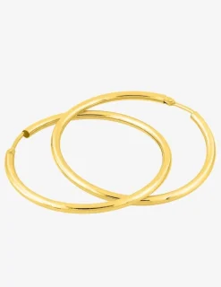 Boucles d'oreilles créoles or jaune 750 ‰ diamètre ext 35 mm SO OR