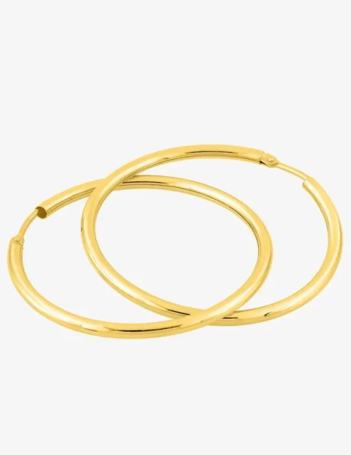 Boucles d'oreilles créoles or jaune 750 ‰ diamètre ext 35 mm SO OR