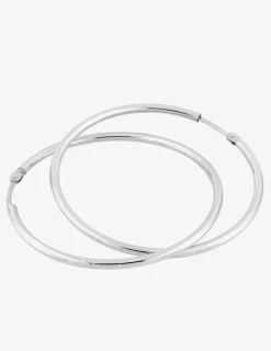 Boucles d'oreilles créoles or blanc 750 ‰ diamètre ext 35 mm SO OR