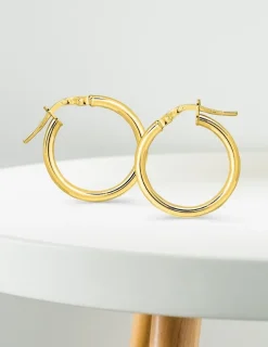 Boucles d'oreilles créoles or jaune 750 ‰ diamètre ext 15 mm SO OR