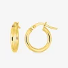 Boucles d'oreilles créoles or jaune 750 ‰ diamètre ext 10 mm fil 2 mm SO OR