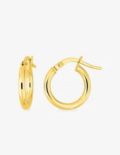 Boucles d'oreilles créoles or jaune 750 ‰ diamètre ext 10 mm fil 2 mm SO OR