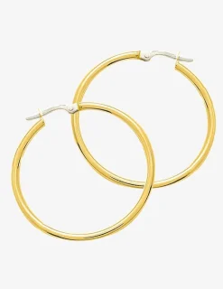 Boucles d'oreilles créoles or jaune 750 ‰ diamètre ext 30 mm fil 2 mm SO OR