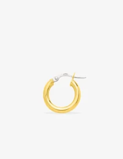 Boucles d'oreilles créoles lisses or jaune 750 ‰ diamètre ext 10 mm SO OR