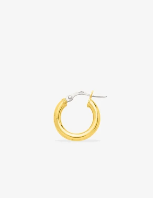 Boucles d'oreilles créoles lisses or jaune 750 ‰ diamètre ext 10 mm SO OR