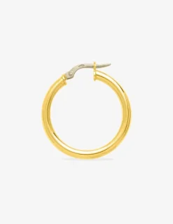 Boucles d'oreilles créoles lisses or jaune 750 ‰ diamètre ext 20 mm SO OR