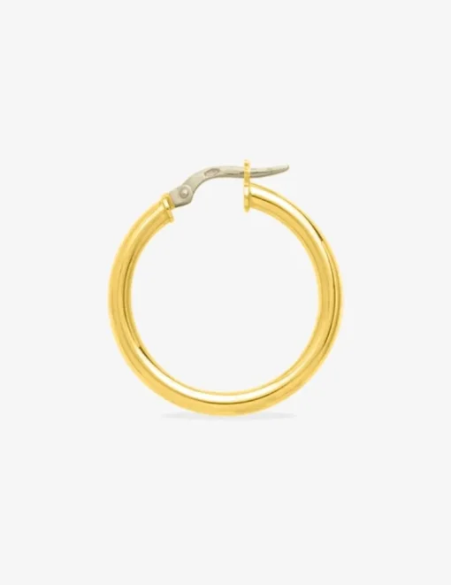 Boucles d'oreilles créoles lisses or jaune 750 ‰ diamètre ext 20 mm SO OR