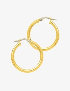 Boucles d'oreilles créoles lisses or jaune 750 ‰ diamètre ext 20 mm SO OR