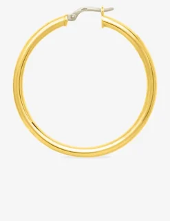 Boucles d'oreilles créoles lisses or jaune 750 ‰ diamètre ext 35 mm SO OR