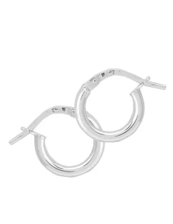 Boucles d'oreilles créoles lisses or blanc 750 ‰ diamètre ext 8 mm SO OR