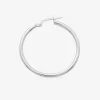 Boucles d'oreilles créoles lisses or blanc 750 ‰ diamètre ext 25 mm SO OR