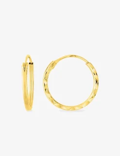 Boucles d'oreilles créoles diamantées or jaune 750 ‰ diamètre ext 10 mm SO OR