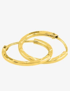 Boucles d'oreilles créoles diamantées or jaune 750 ‰ diamètre ext 10 mm SO OR
