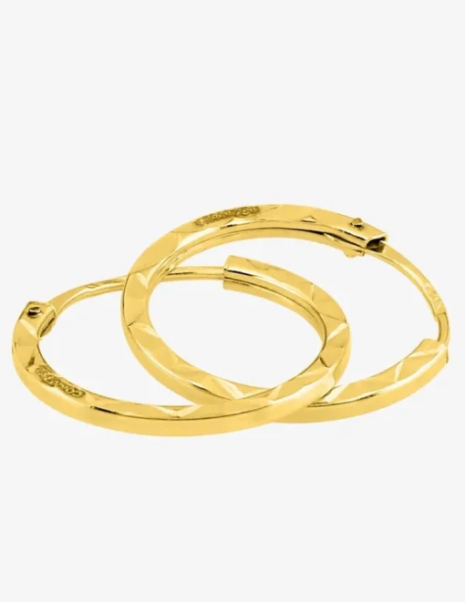 Boucles d'oreilles créoles diamantées or jaune 750 ‰ diamètre ext 10 mm SO OR