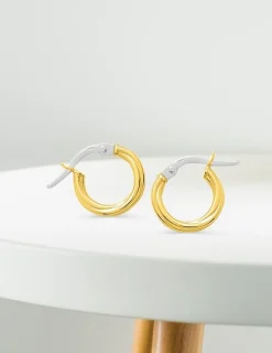 Boucles d'oreilles créoles or jaune 750 ‰ diamètre 8 mm SO OR