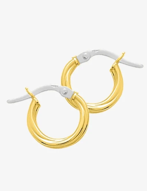 Boucles d'oreilles créoles or jaune 750 ‰ diamètre 8 mm SO OR