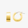 Boucles d'oreilles créoles or jaune 750 ‰ diamètre 10 mm, fil rectangle SO OR