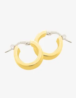 Boucles d'oreilles créoles or jaune 750 ‰ diamètre 10 mm, fil rectangle SO OR