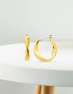 Boucles d'oreilles créoles fantaisie or jaune 750 ‰ diamètre 13 mm SO OR