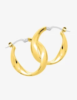 Boucles d'oreilles créoles fantaisie or jaune 750 ‰ diamètre 13 mm SO OR