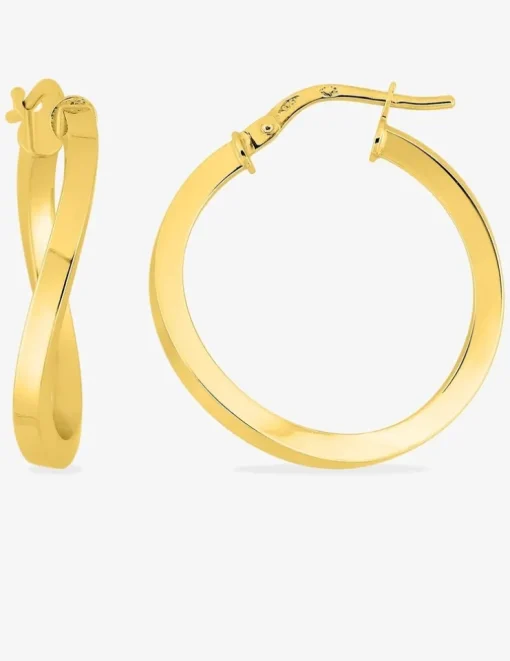 Boucles d'oreilles créoles or jaune 750 ‰ diamètre 18 mm SO OR