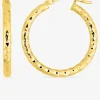 Boucles d'oreilles créoles fantaisie or jaune 750 ‰ diamètre 20 mm SO OR