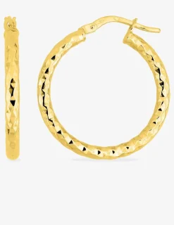 Boucles d'oreilles créoles fantaisie or jaune 750 ‰ diamètre 20 mm SO OR