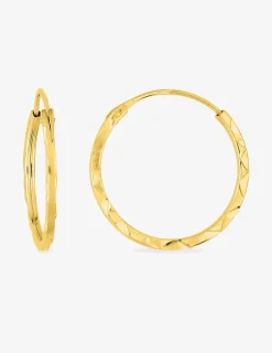 Boucles d'oreilles créoles diamantées or jaune 750 ‰ diamètre 12 mm SO OR