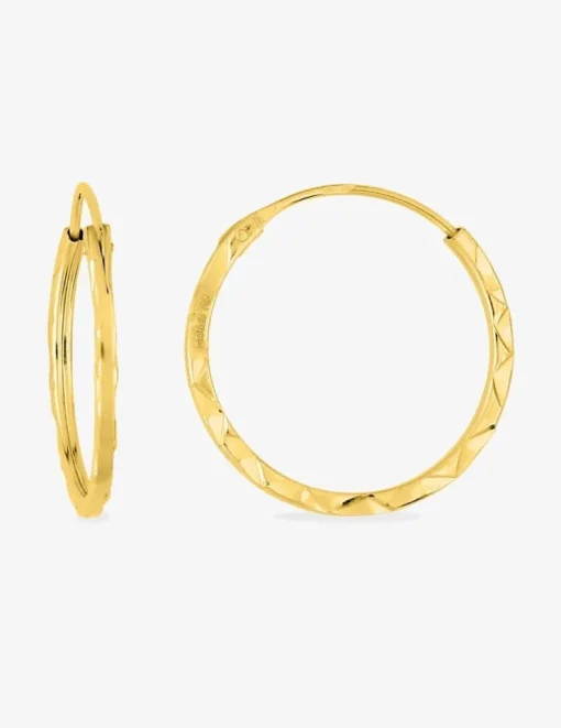 Boucles d'oreilles créoles diamantées or jaune 750 ‰ diamètre 12 mm SO OR