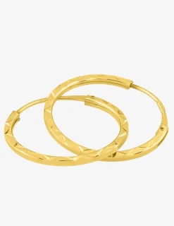 Boucles d'oreilles créoles diamantées or jaune 750 ‰ diamètre 12 mm SO OR