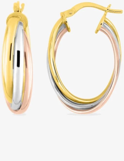 Boucles d'oreilles créoles 3 ors 750 ‰ SO OR