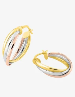 Boucles d'oreilles créoles 3 ors 750 ‰ SO OR
