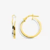 Boucles d'oreilles créoles bicolores or 750 ‰ SO OR