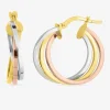 Boucles d'oreilles créoles fantaisie  3 ors 750 ‰ SO OR
