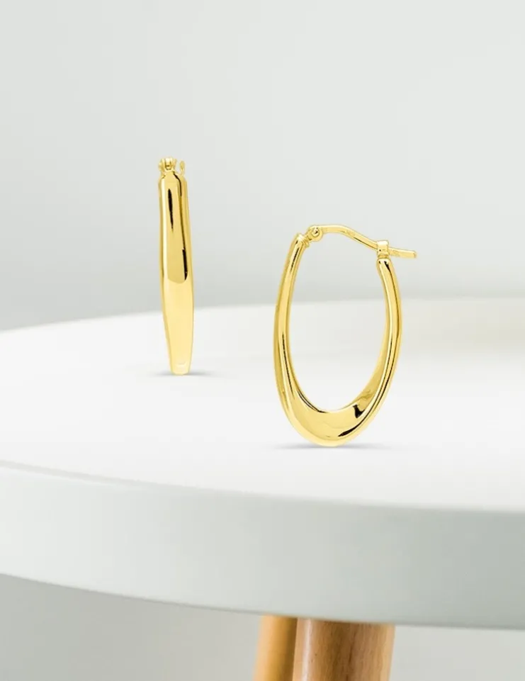 Boucles d'oreilles créoles électroformées or jaune 750 ‰ SO OR