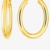 Boucles d'oreilles créoles lisses or jaune 750 ‰ SO OR