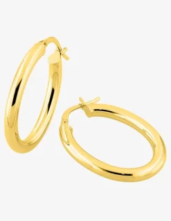 Boucles d'oreilles créoles lisses or jaune 750 ‰ SO OR