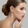 Boucles d'oreilles créoles 35 mm plaqué or fil 2 mm SO OR
