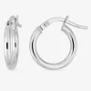 Boucles d'oreilles créoles lisses or blanc 750 ‰ diamètre ext 10 mm SO OR