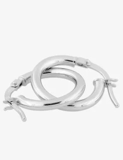 Boucles d'oreilles créoles lisses or blanc 750 ‰ diamètre ext 10 mm SO OR
