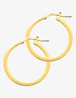 Boucles d'oreilles créoles 20 mm plaqué or fil carré 2 mm SO OR