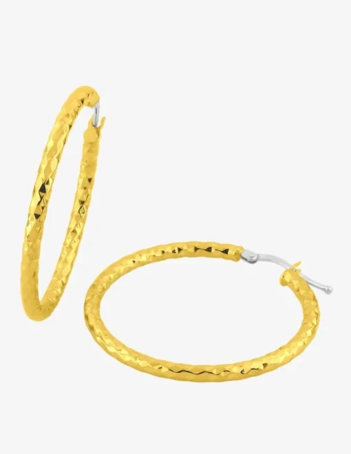Boucles d'oreilles créoles diamantées en or jaune 750 ‰ SO OR