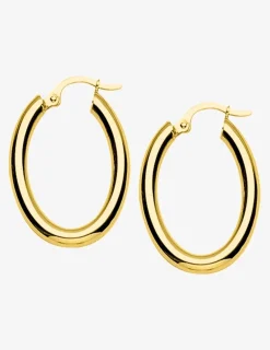 Boucles d'oreilles créoles ovales 20 mm plaqué or tube 3 mm SO OR