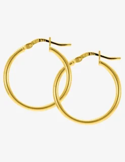 Boucles d'oreilles créoles 20 mm plaqué or fil rond 2 mm SO OR