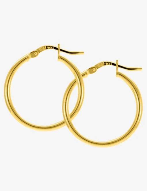 Boucles d'oreilles créoles 20 mm plaqué or fil rond 2 mm SO OR